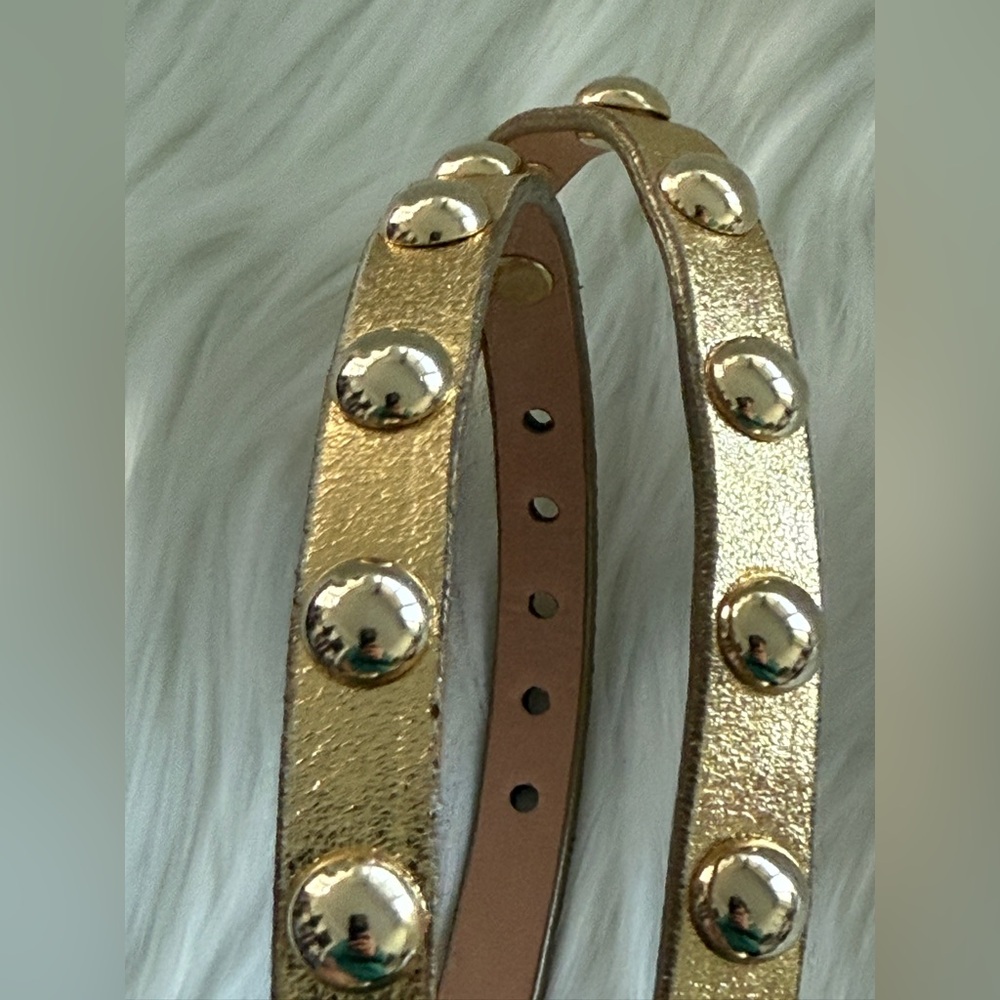 🇨🇦 Brave Leather Collection - Yellow and Rounded Gold Stud Work - Picture 5 of 10